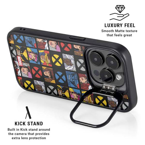 Marvel X-Men Pattern iPhone 14 Pro Kickstand Case